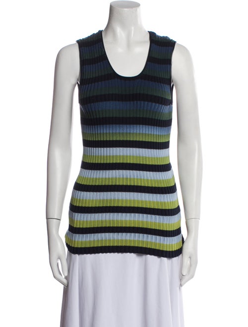 Maison Margiela Striped Scoop Neck Top