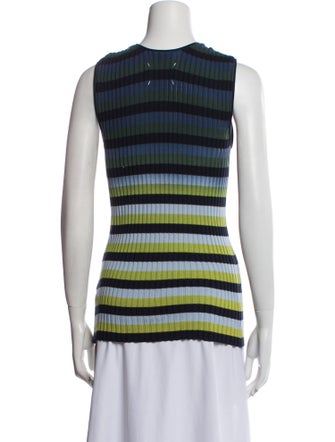 Maison Margiela Striped Scoop Neck Top