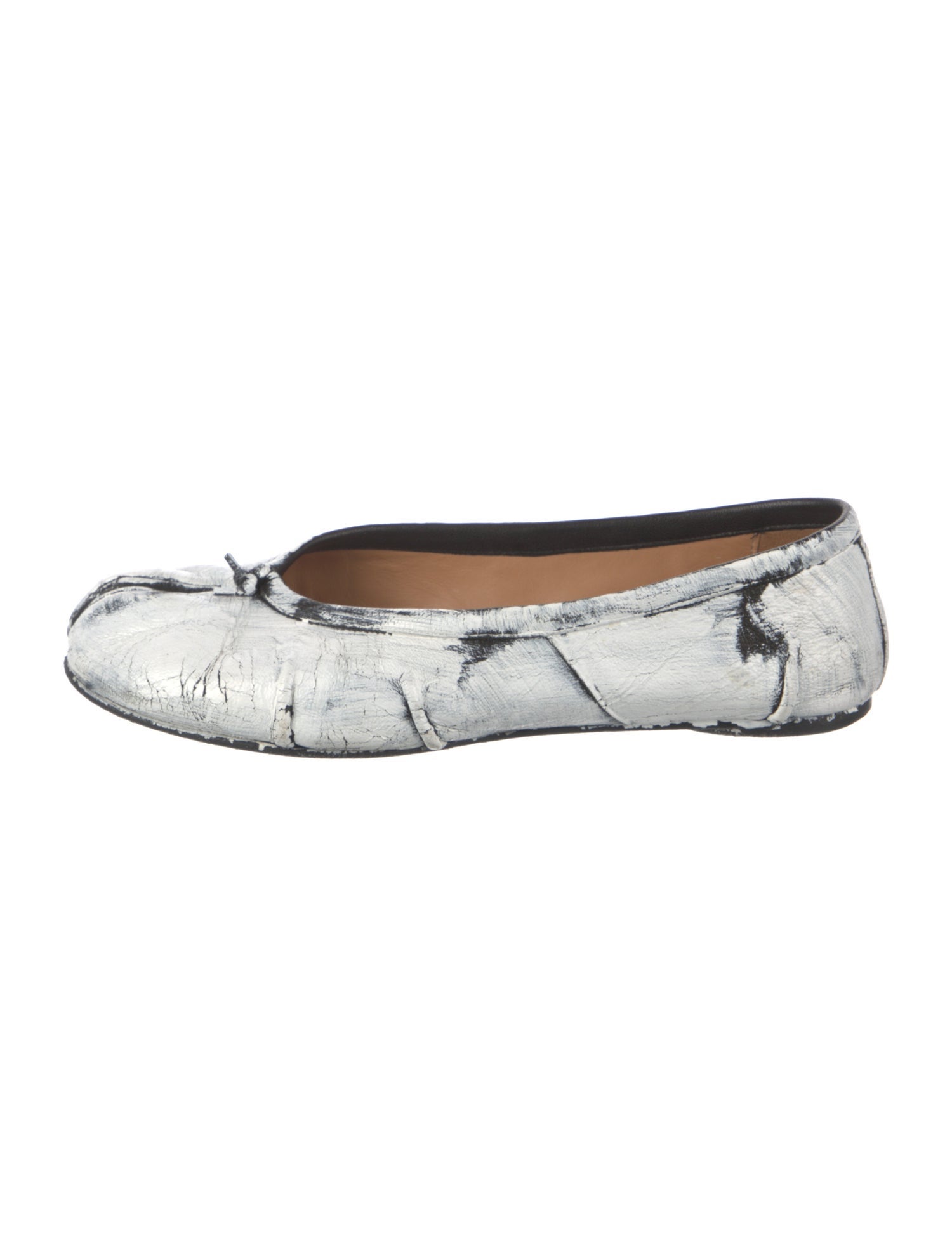 Maison Margiela Leather Tie-Dye Print Ballet Flats