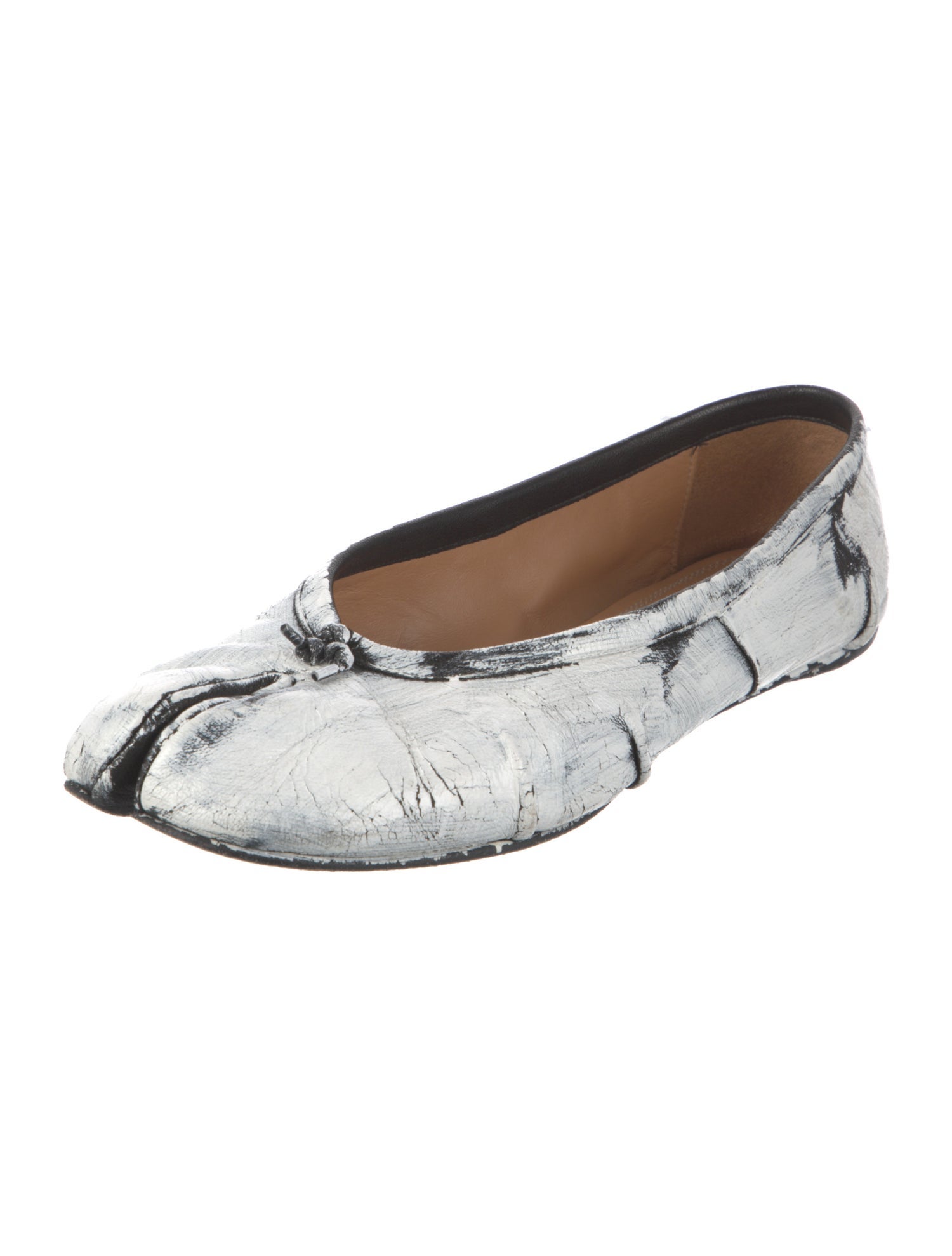 Maison Margiela Leather Tie-Dye Print Ballet Flats