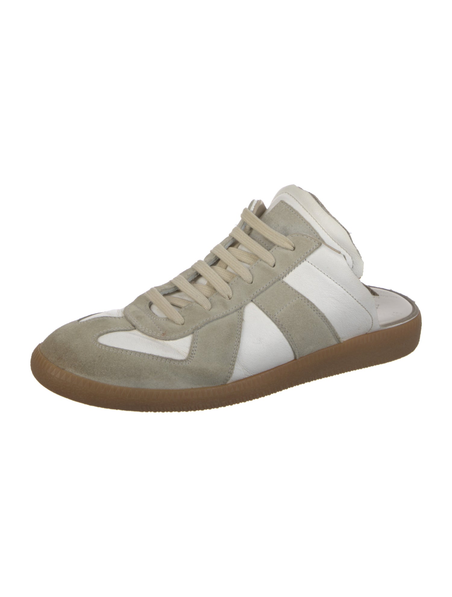 Maison Margiela Leather Colorblock Pattern Sneakers