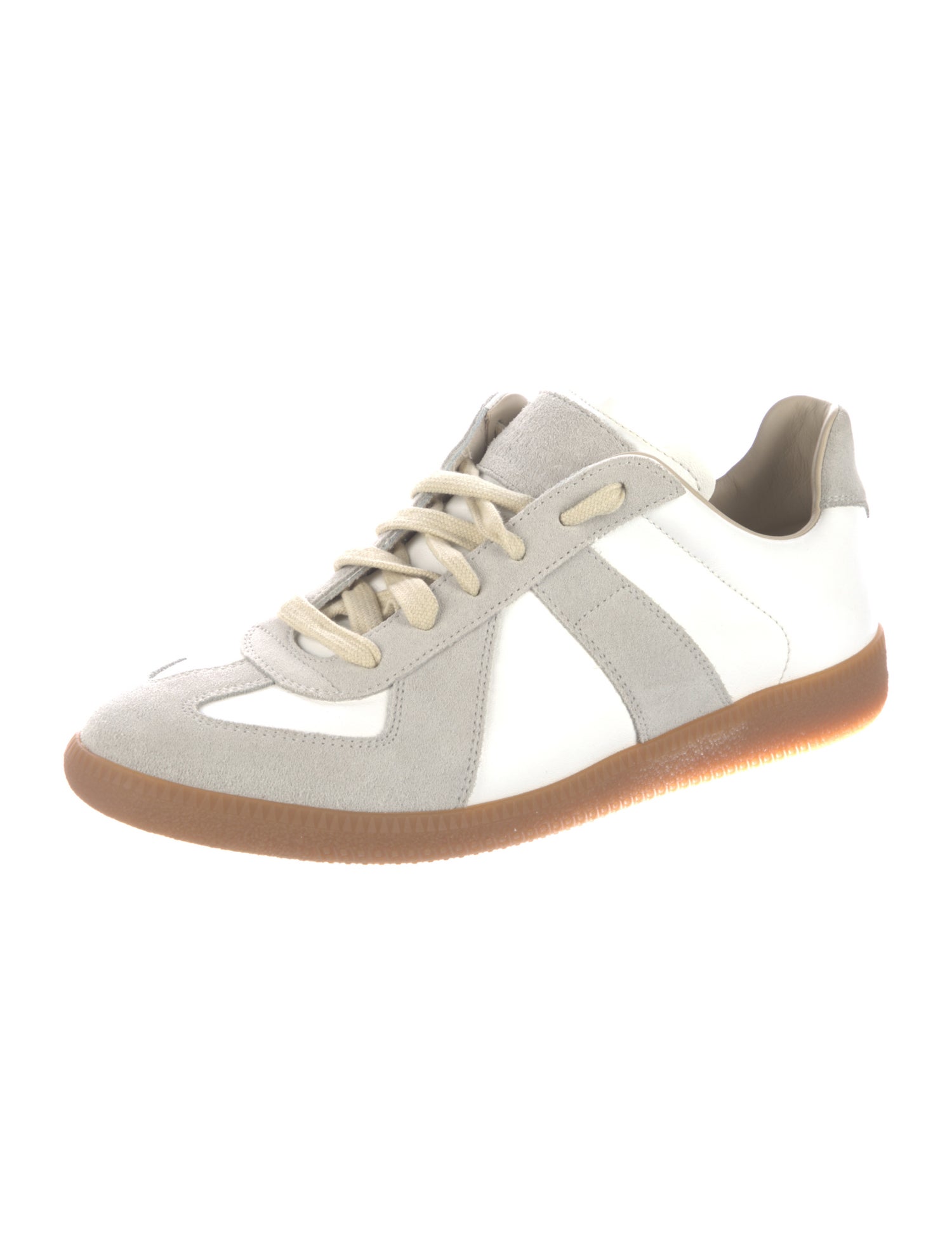 Maison Margiela Leather Colorblock Pattern Sneakers