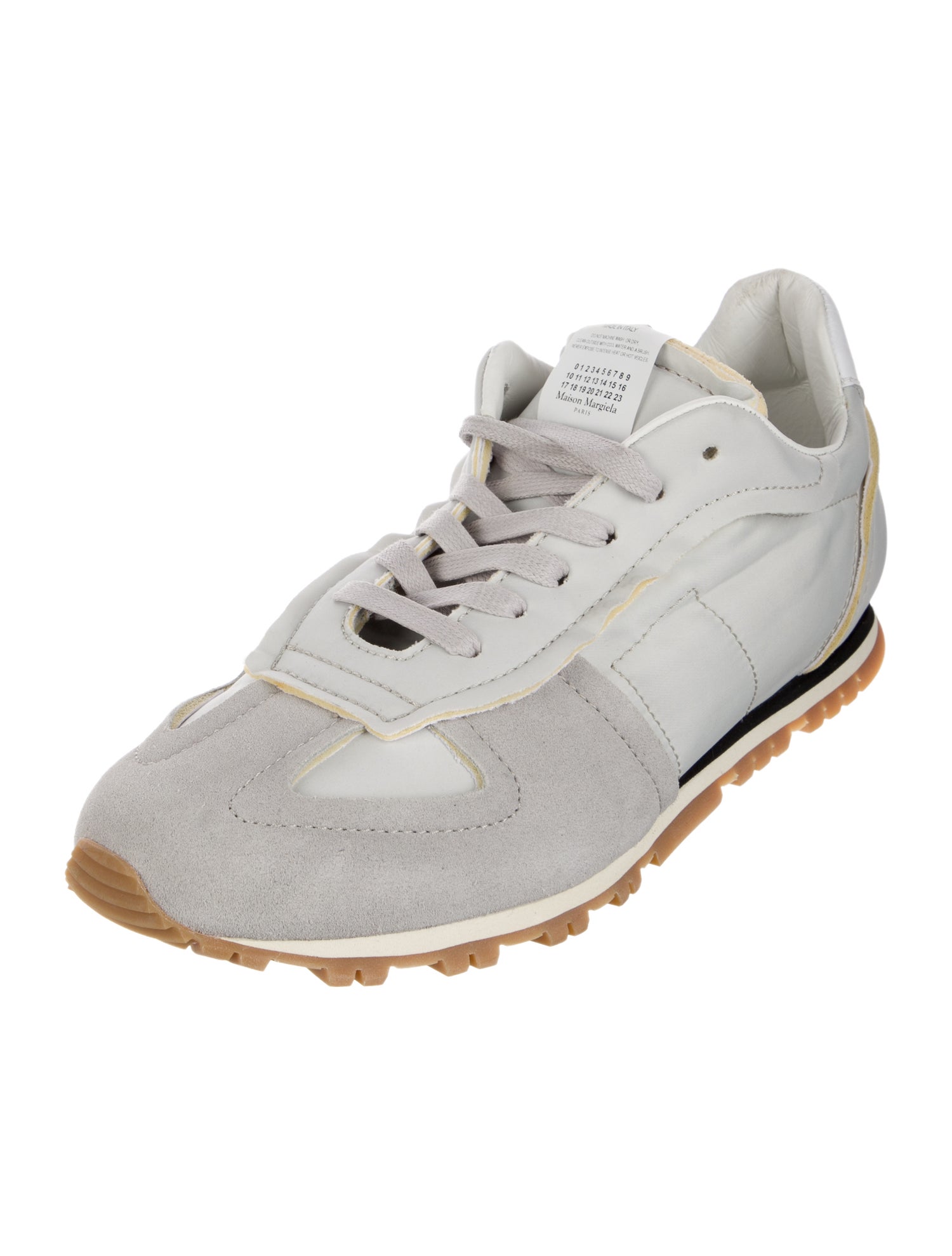 Maison Margiela Suede Colorblock Pattern Sneakers