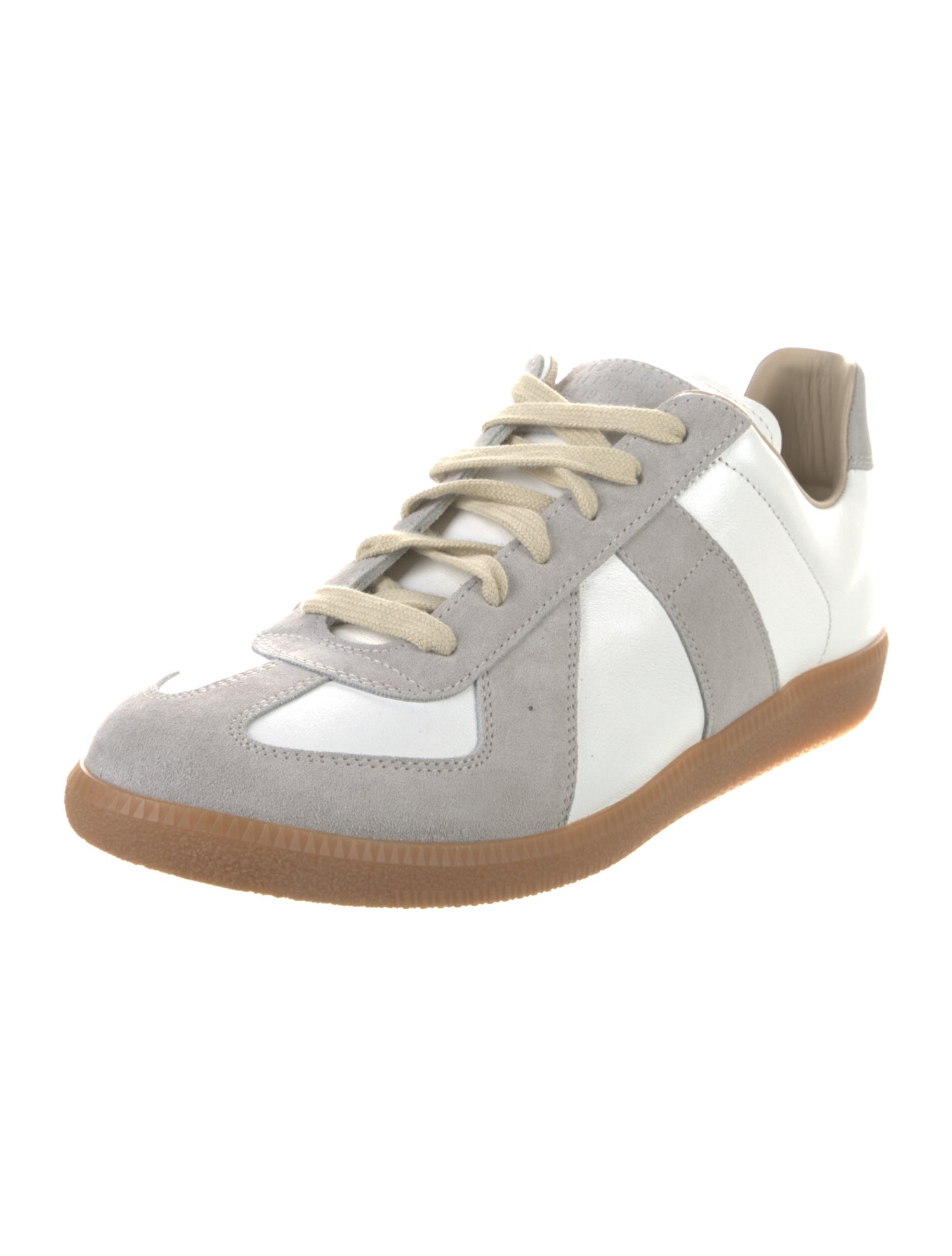 Maison Margiela Leather Colorblock Pattern Sneakers
