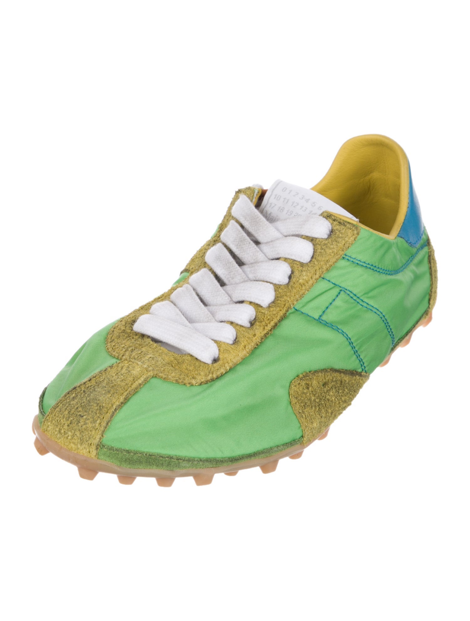 Maison Margiela Leather Colorblock Pattern Sneakers