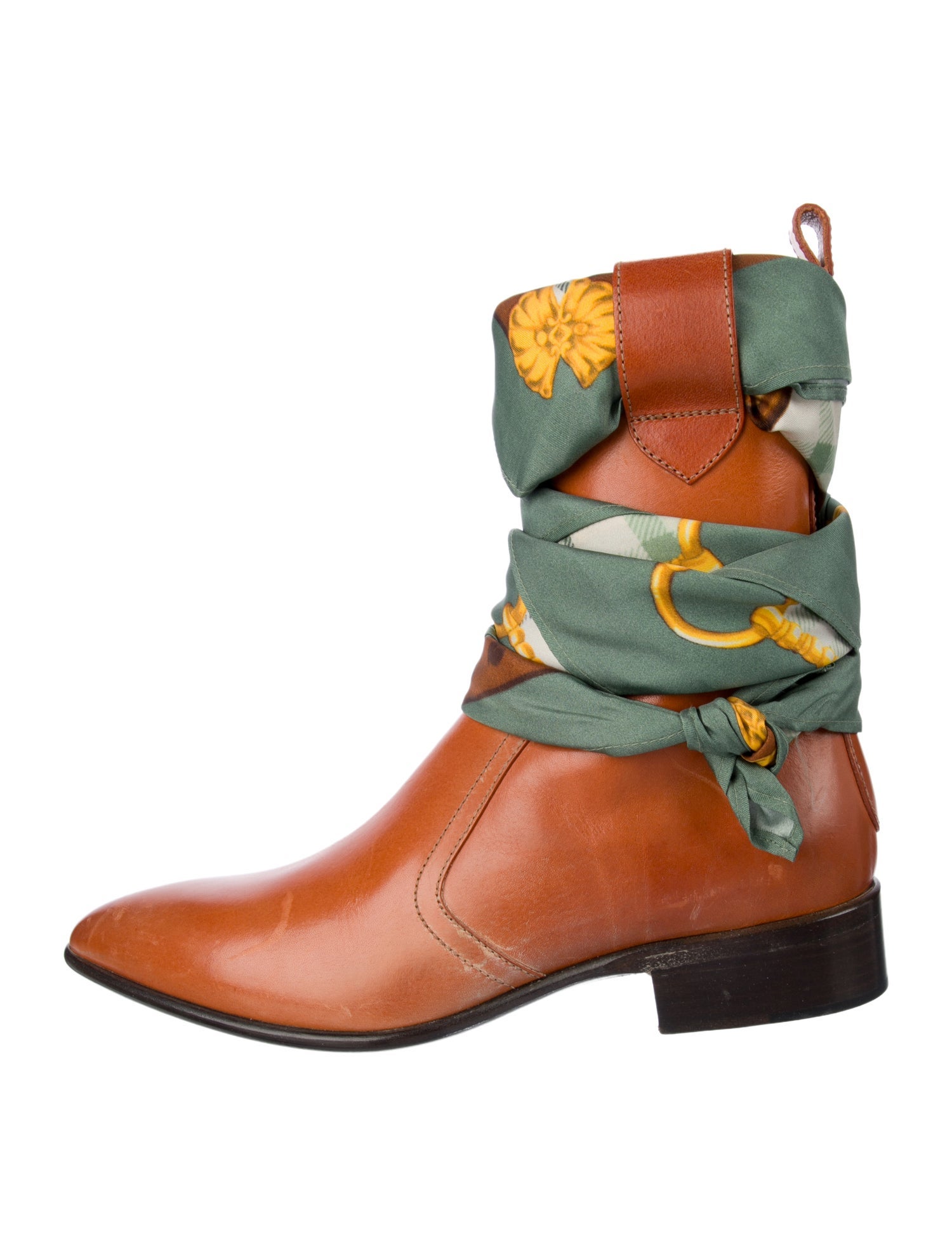 Maison Margiela Leather Printed Moto Boots