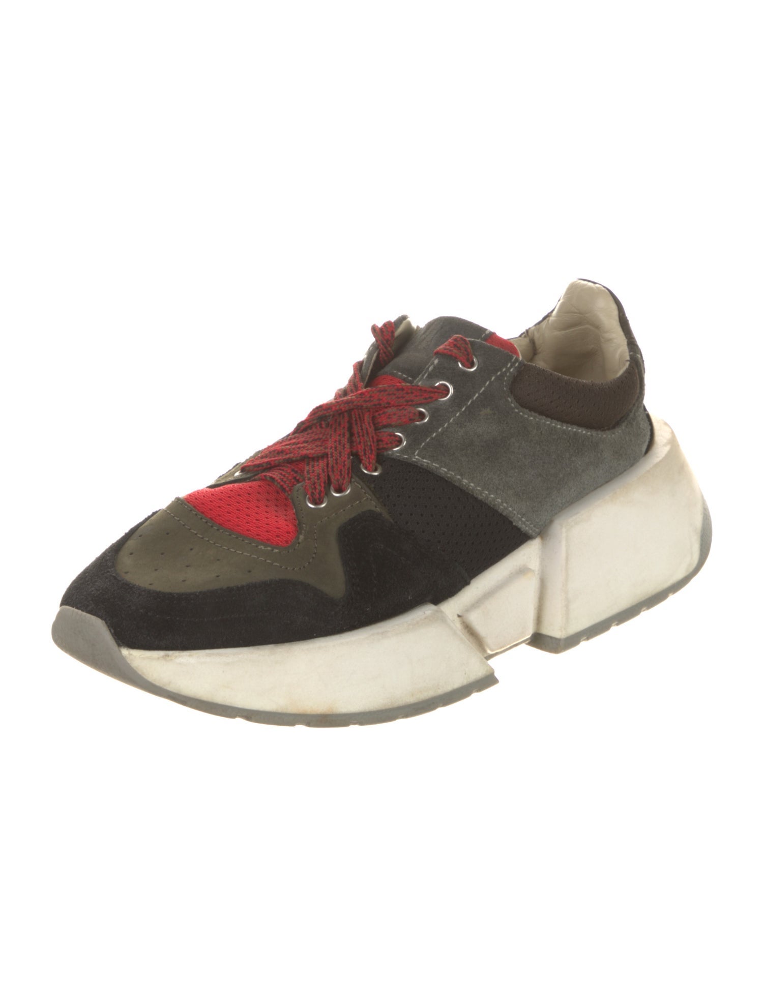Maison Margiela Suede Colorblock Pattern Sneakers