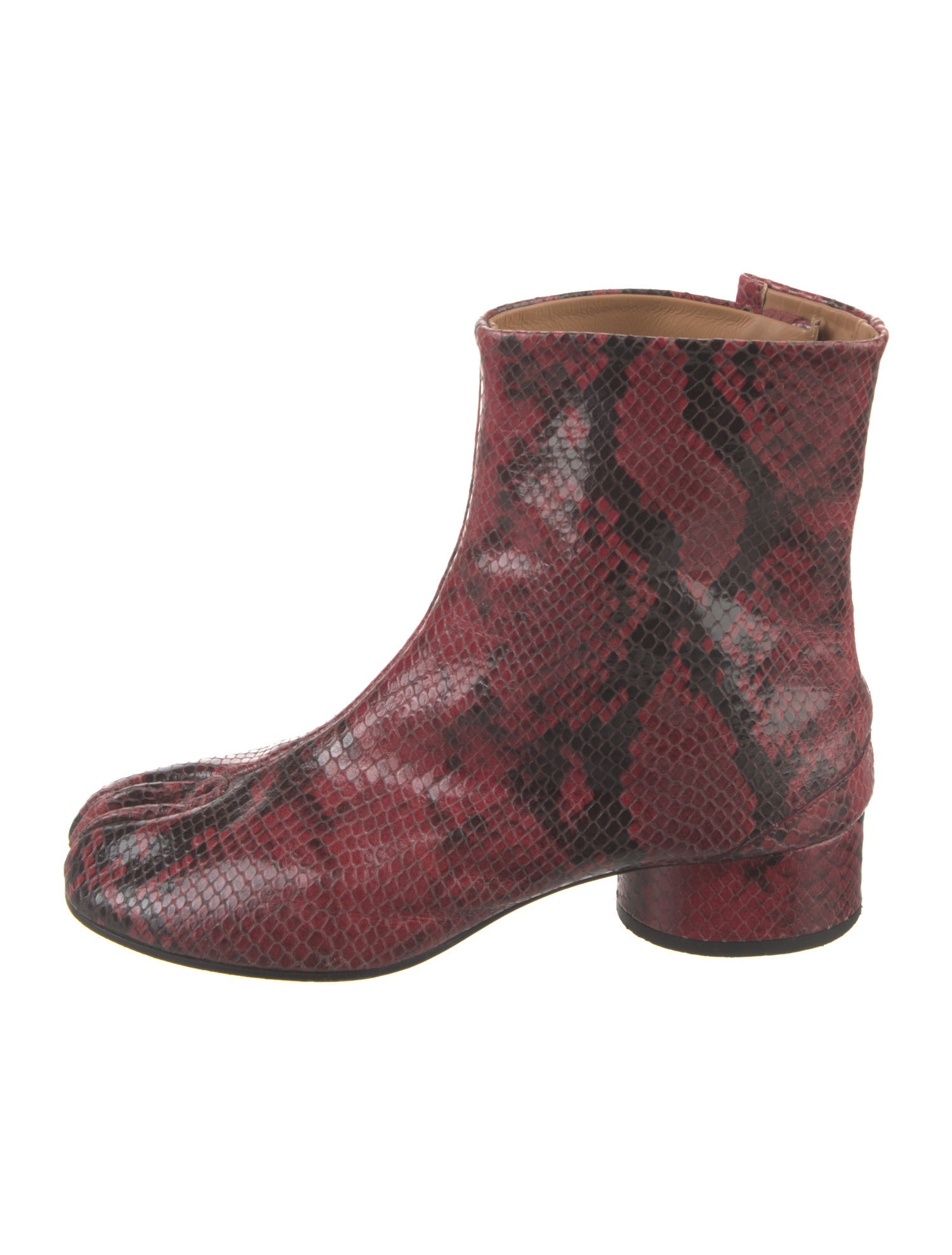 Maison Margiela Snakeskin Animal Print Western Boots
