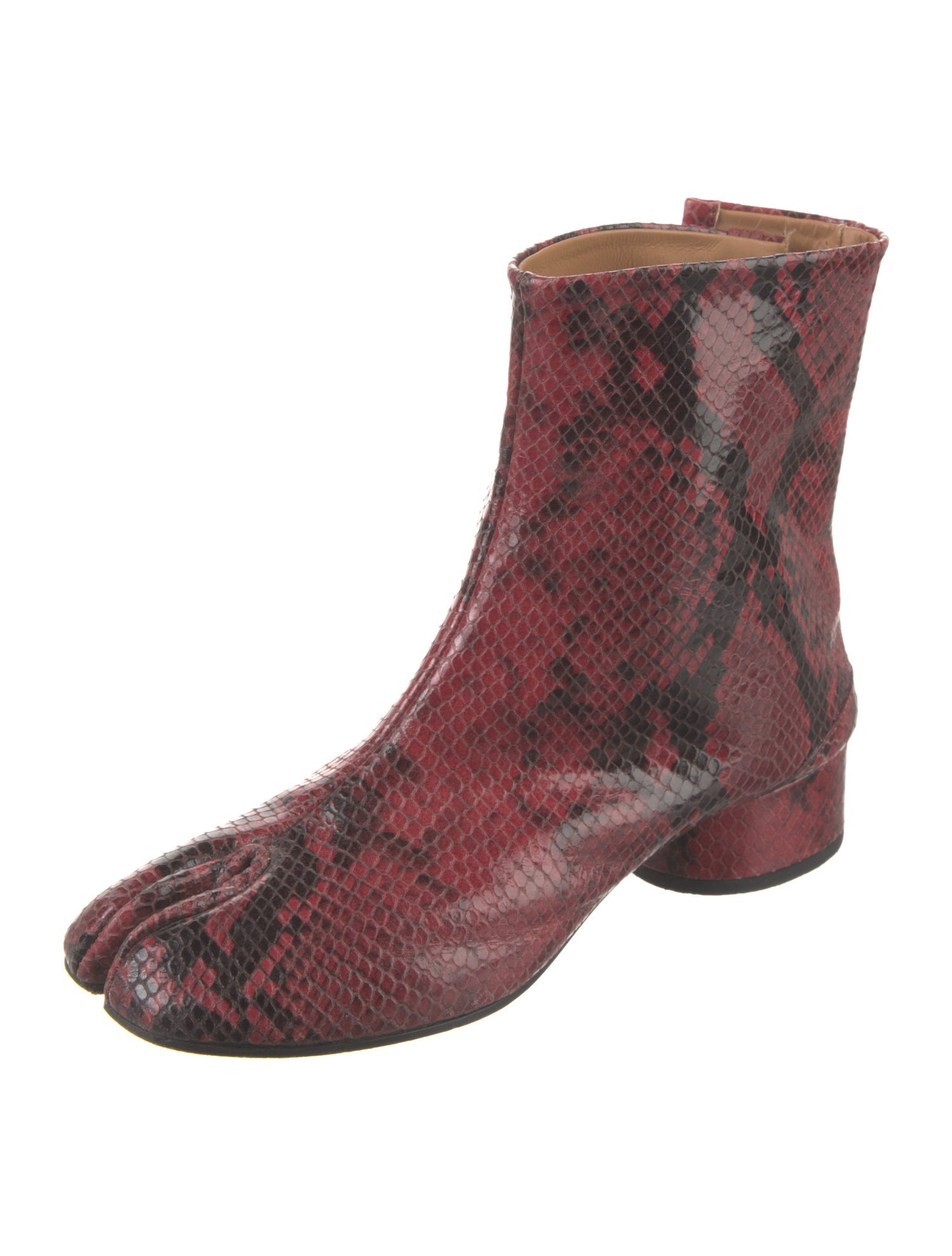 Maison Margiela Snakeskin Animal Print Western Boots
