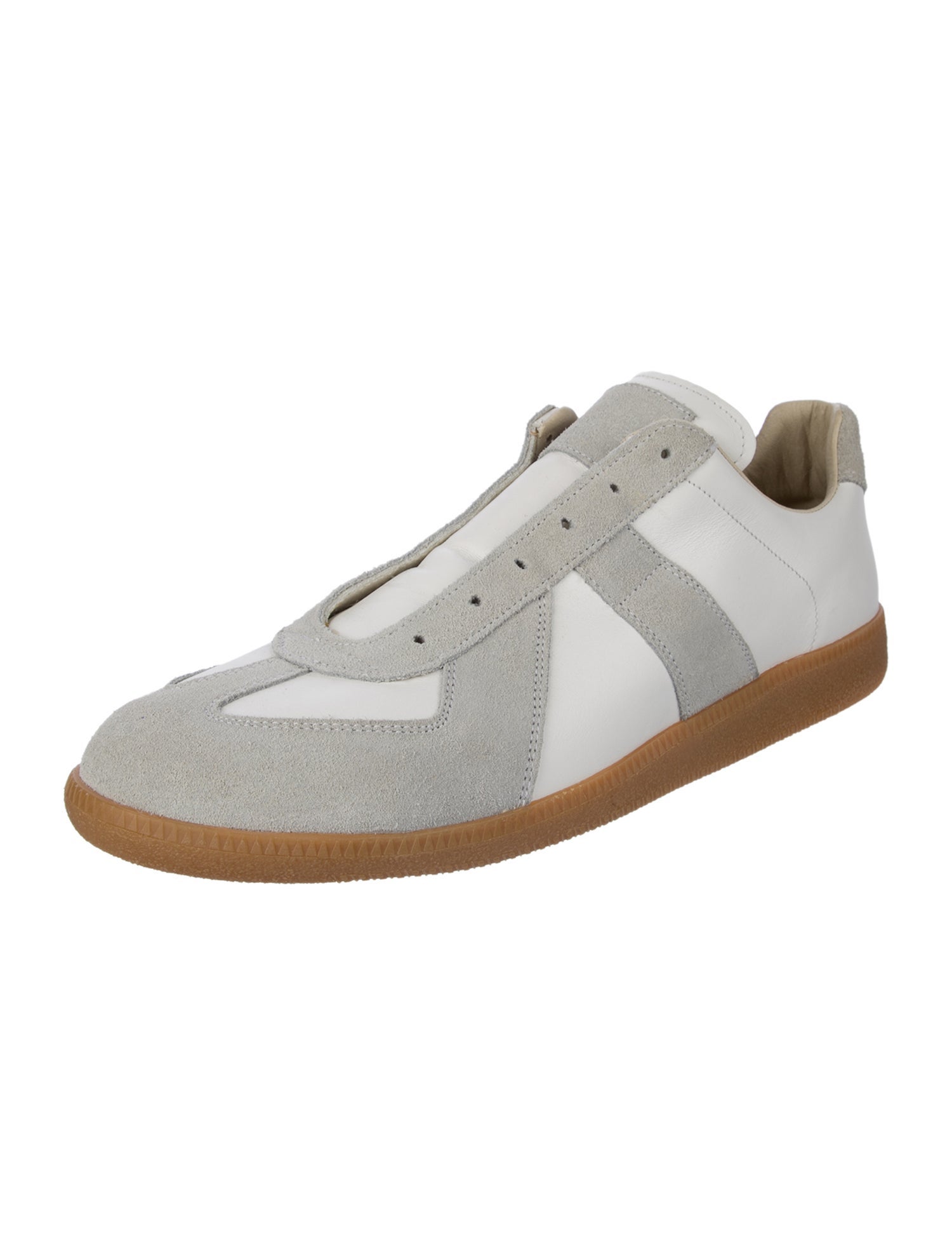 Maison Margiela Leather Colorblock Pattern Sneakers