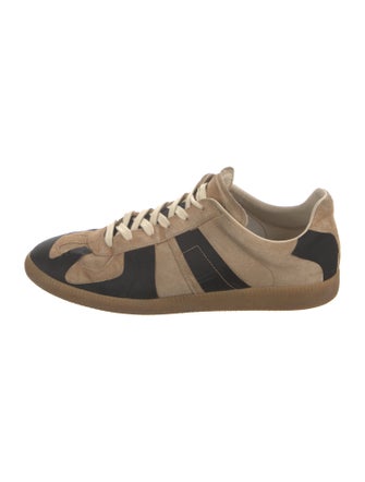 Maison Margiela Suede Colorblock Pattern Sneakers
