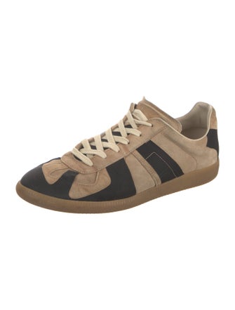 Maison Margiela Suede Colorblock Pattern Sneakers