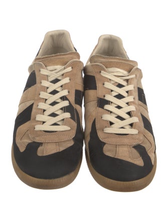 Maison Margiela Suede Colorblock Pattern Sneakers