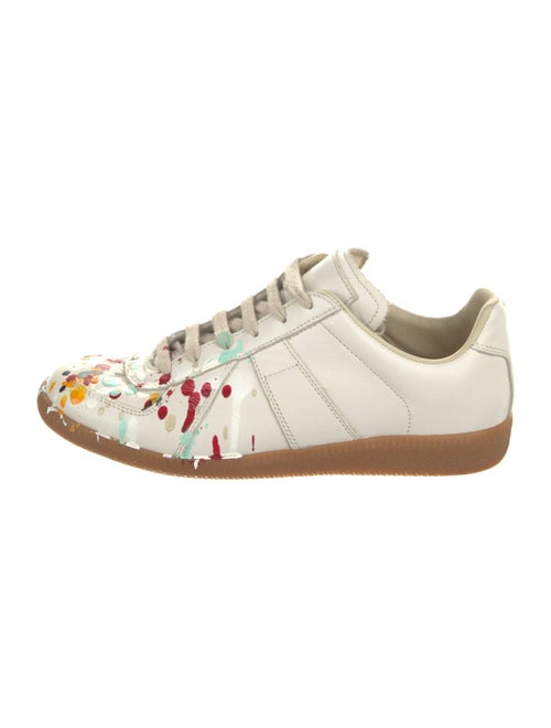 Maison Margiela Leather Colorblock Pattern Sneakers