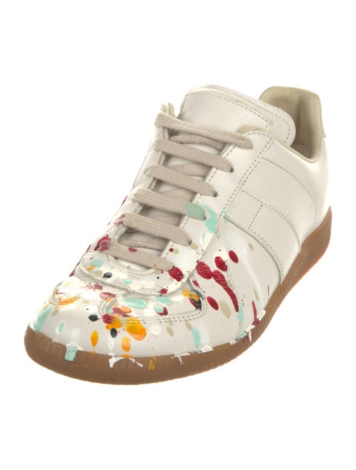 Maison Margiela Leather Colorblock Pattern Sneakers