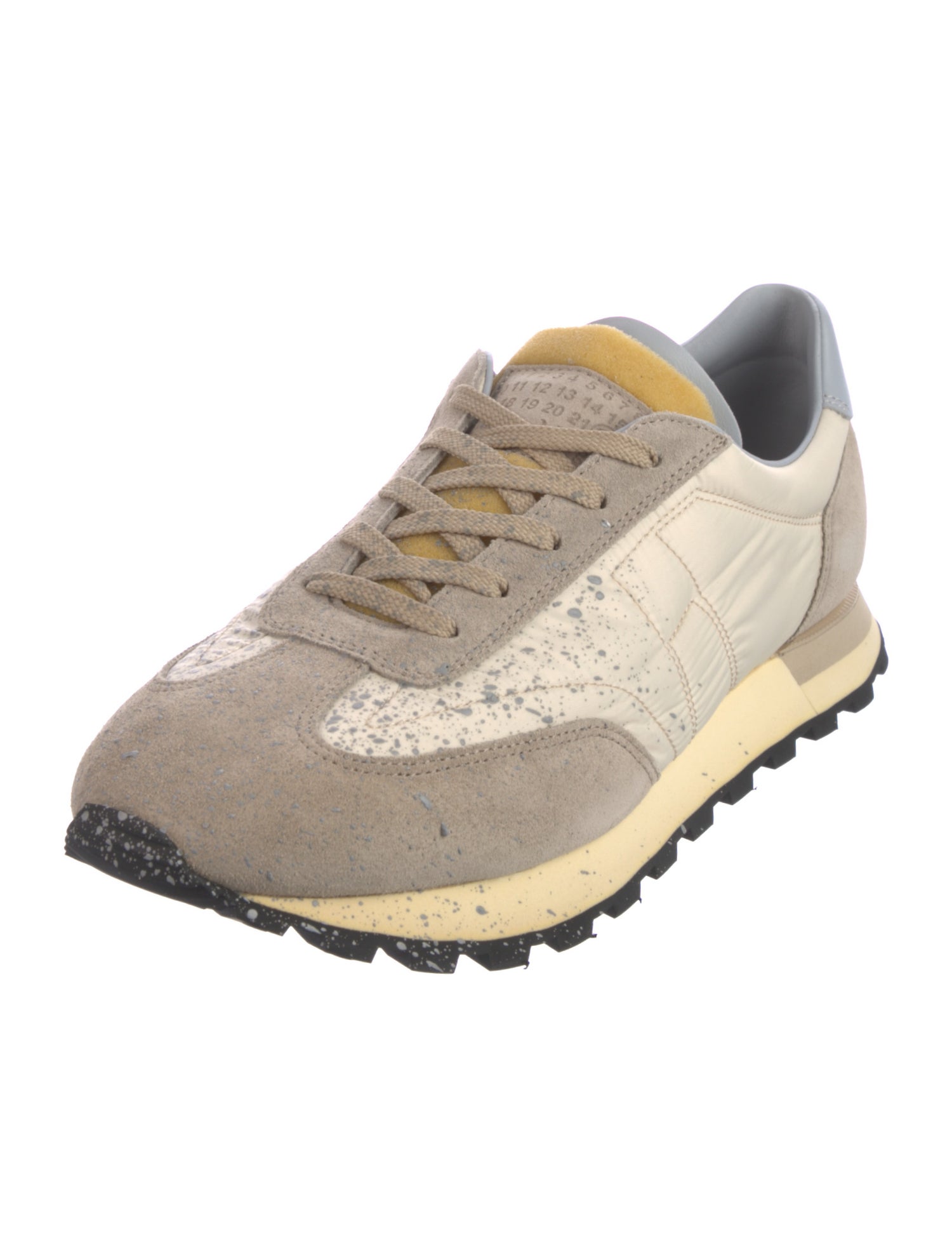 Maison Margiela Nylon Colorblock Pattern Athletic Sneakers w/ Tags