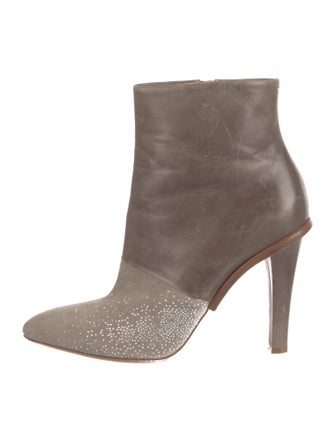 Maison Margiela Leather Crystal Embellishments Boots