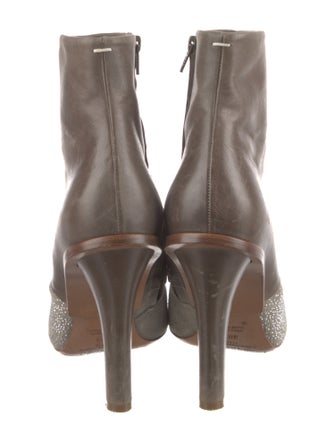 Maison Margiela Leather Crystal Embellishments Boots