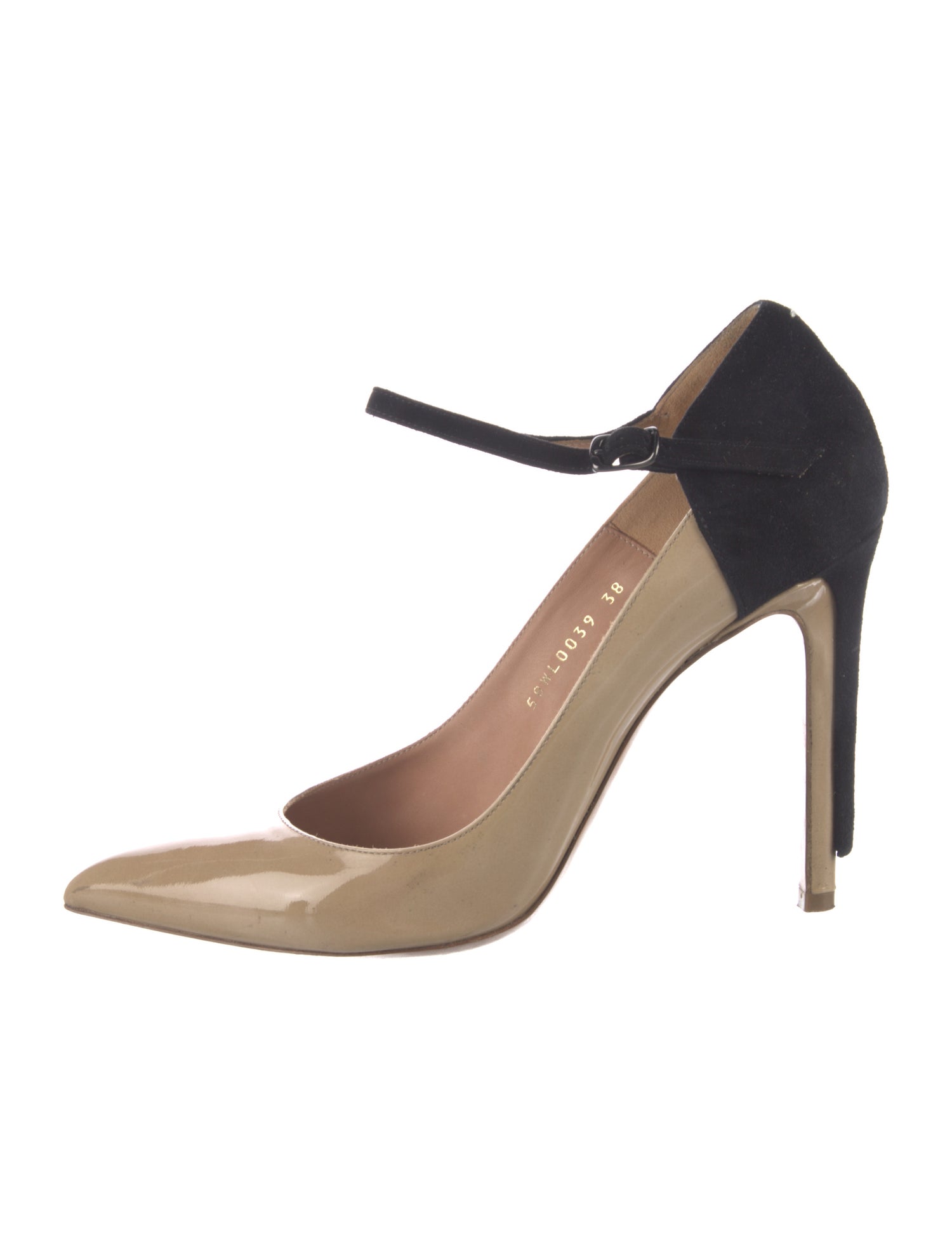 Maison Margiela Patent Leather Colorblock Pattern D'Orsay Pumps