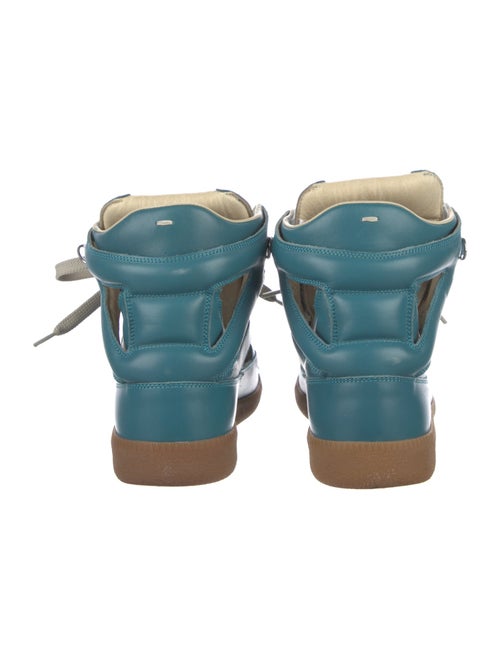 Maison Margiela Leather Colorblock Pattern Wedge Sneakers