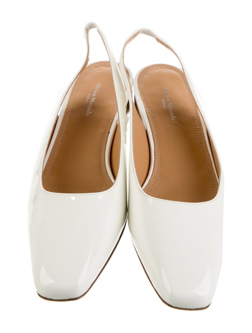 Maison Margiela Patent Leather Leather Trim Embellishment Slingback Flats