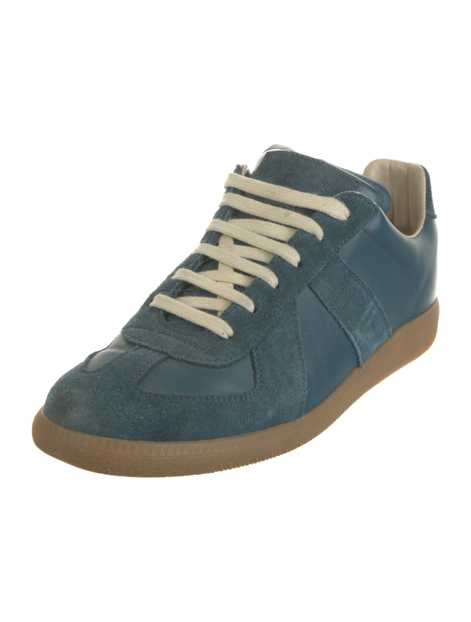 Maison Margiela Leather Colorblock Pattern Sneakers