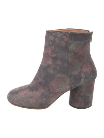 Maison Margiela Suede Floral Print Boots