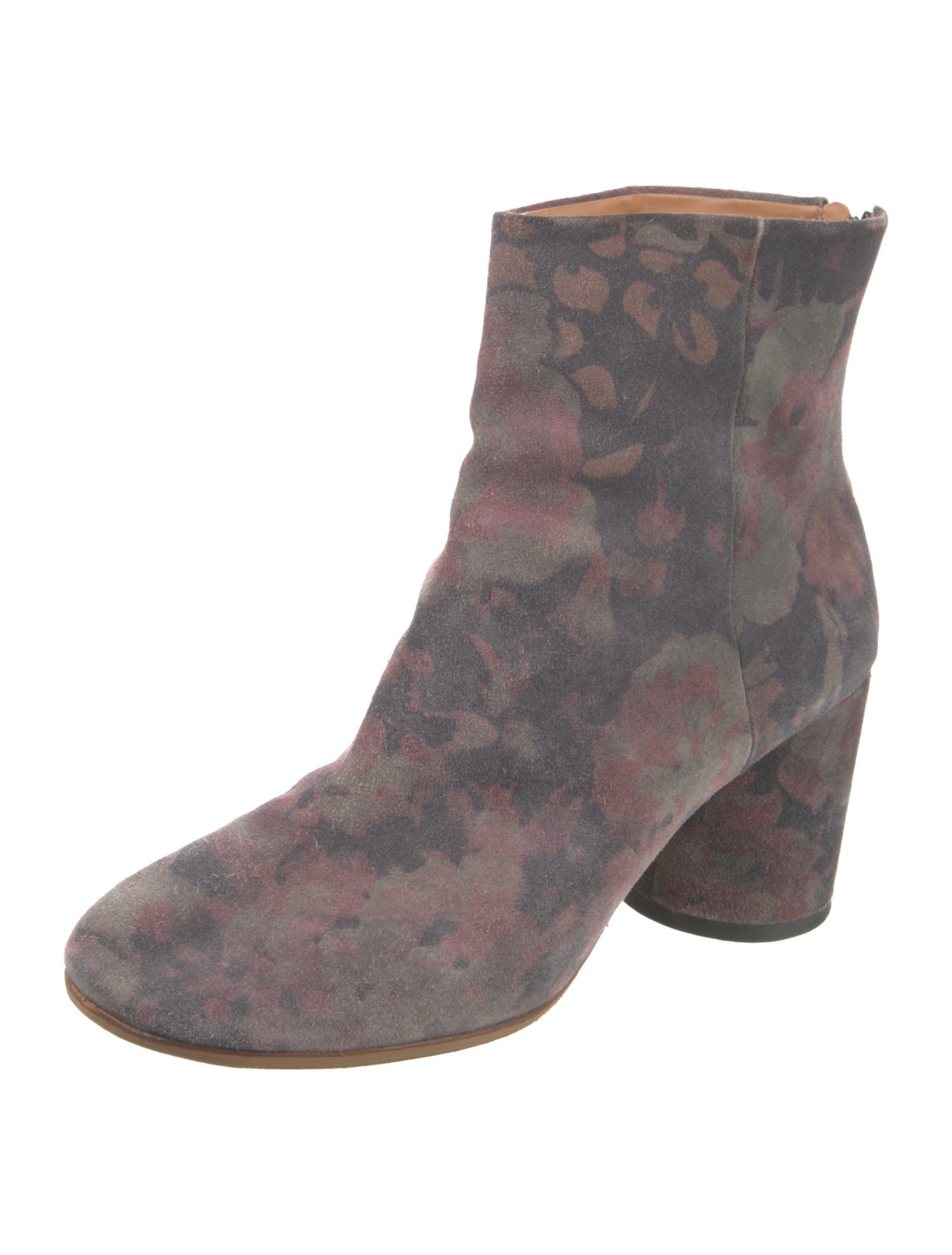 Maison Margiela Suede Floral Print Boots