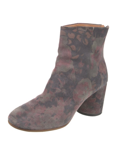 Maison Margiela Suede Floral Print Boots