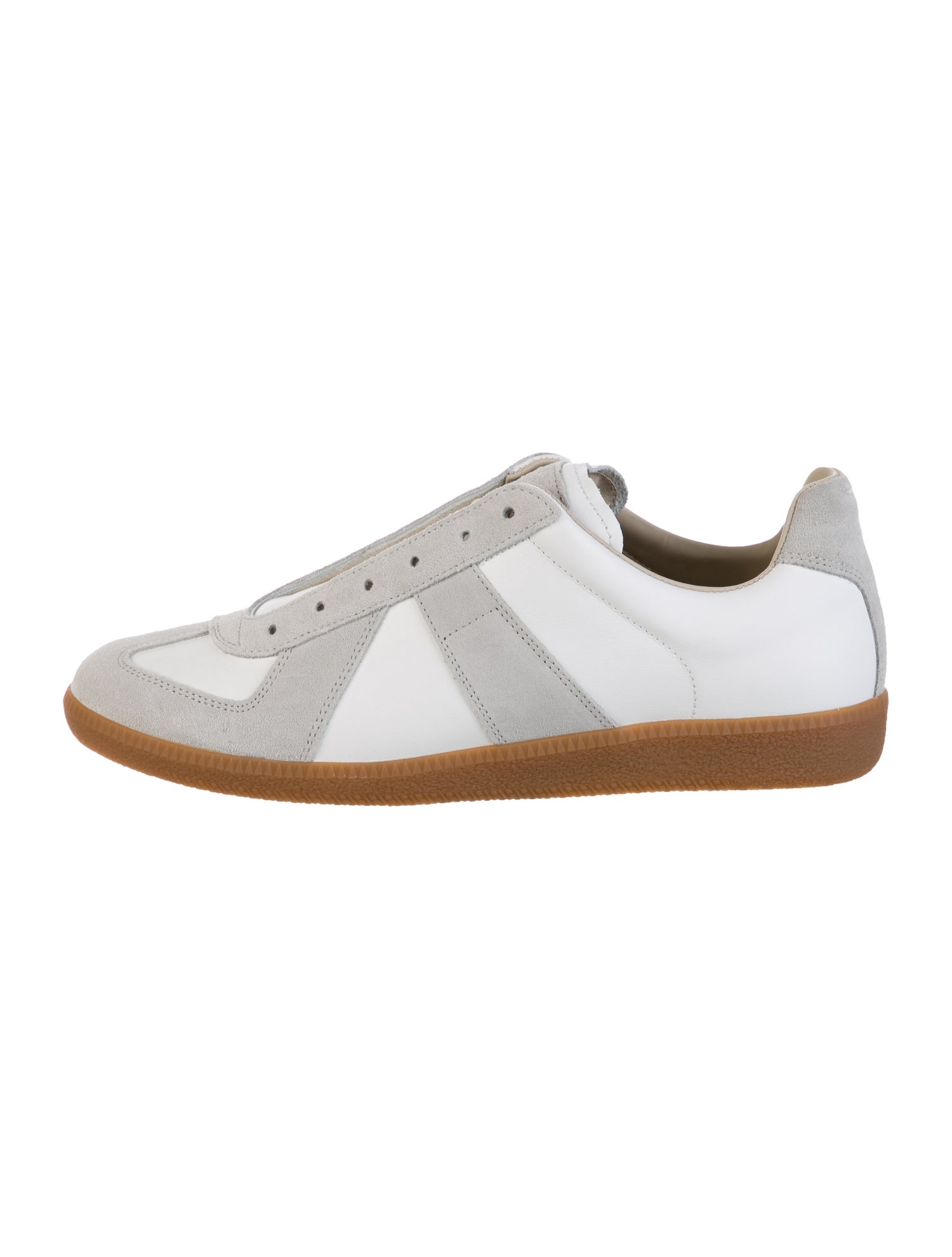 Maison Margiela Leather Colorblock Pattern Sneakers w/ Tags