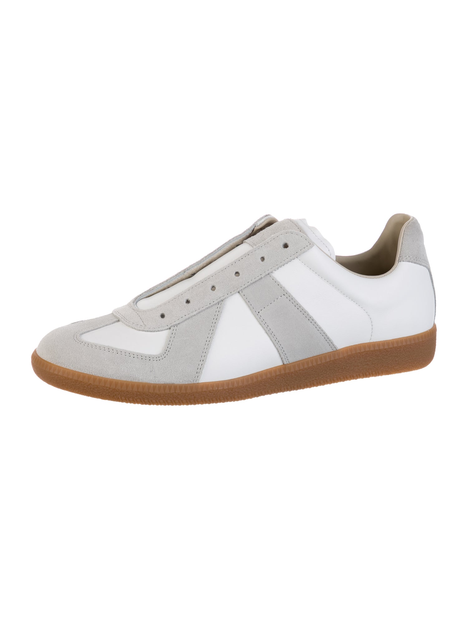 Maison Margiela Leather Colorblock Pattern Sneakers w/ Tags