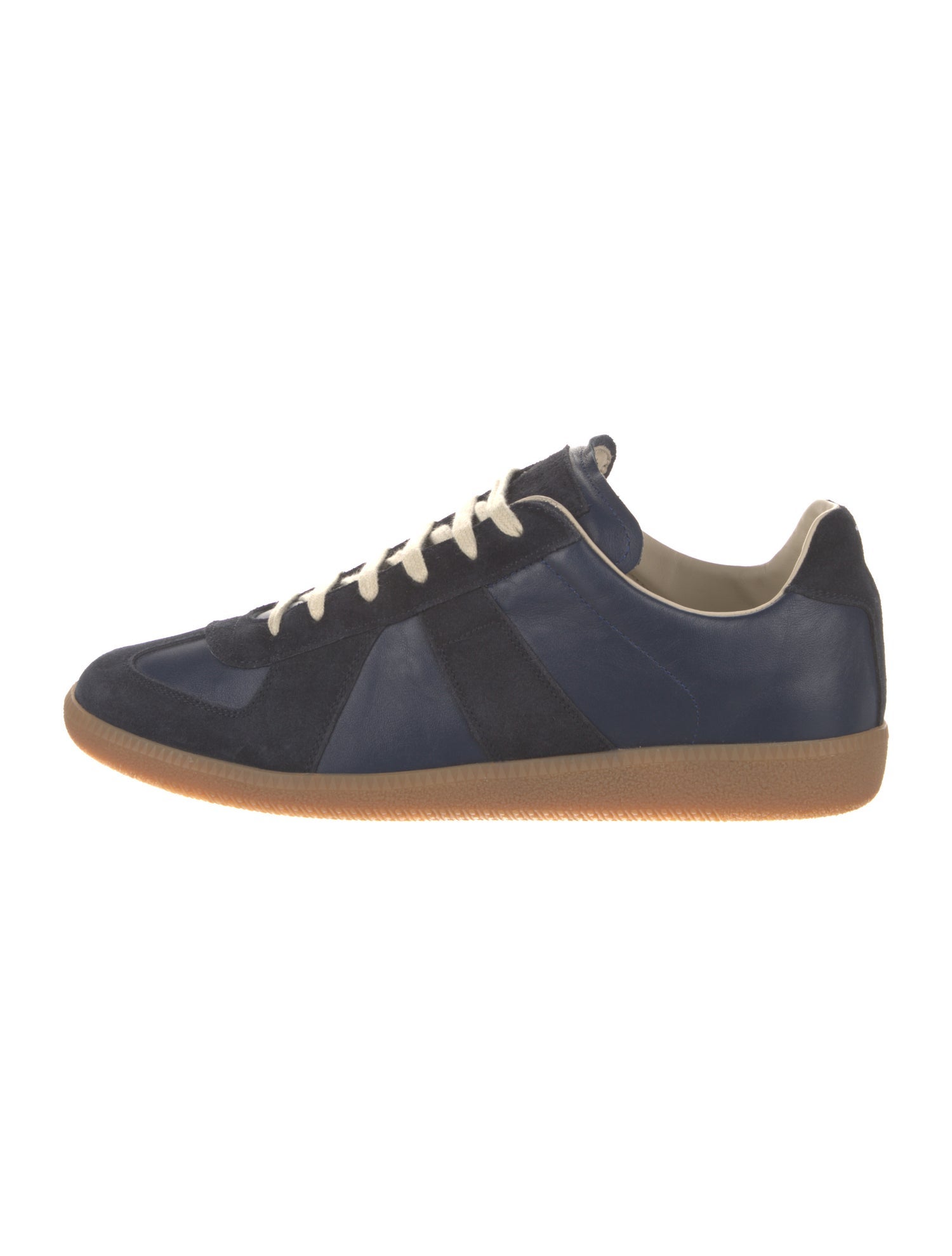 Maison Margiela Leather Colorblock Pattern Sneakers