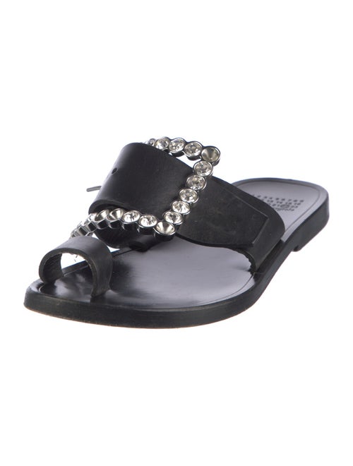 Maison Margiela Leather Crystal Embellishments Slides
