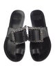 Maison Margiela Leather Crystal Embellishments Slides