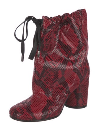 Maison Margiela Leather Animal Print Boots
