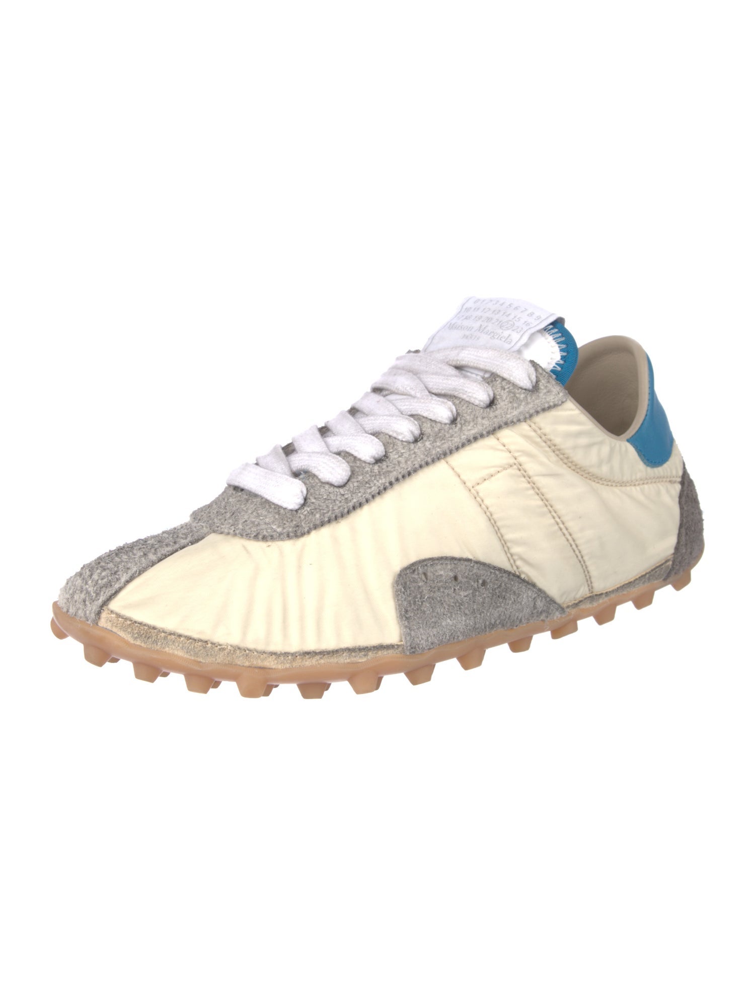 Maison Margiela Leather Colorblock Pattern Sneakers