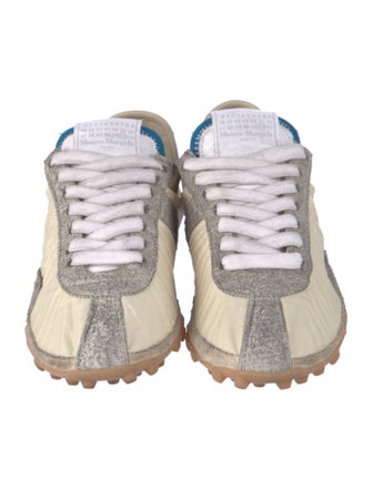 Maison Margiela Leather Colorblock Pattern Sneakers