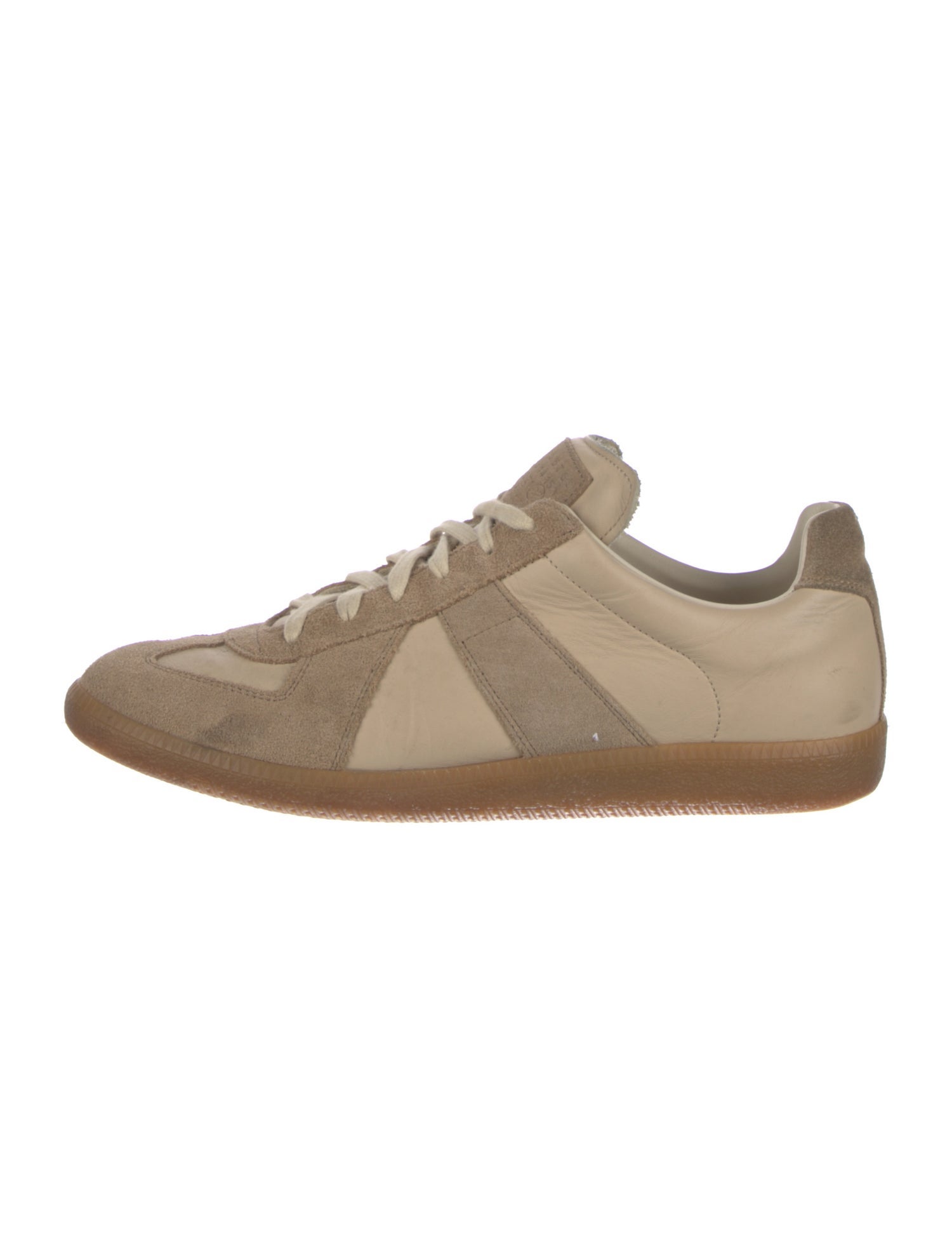 Maison Margiela Leather Colorblock Pattern Sneakers