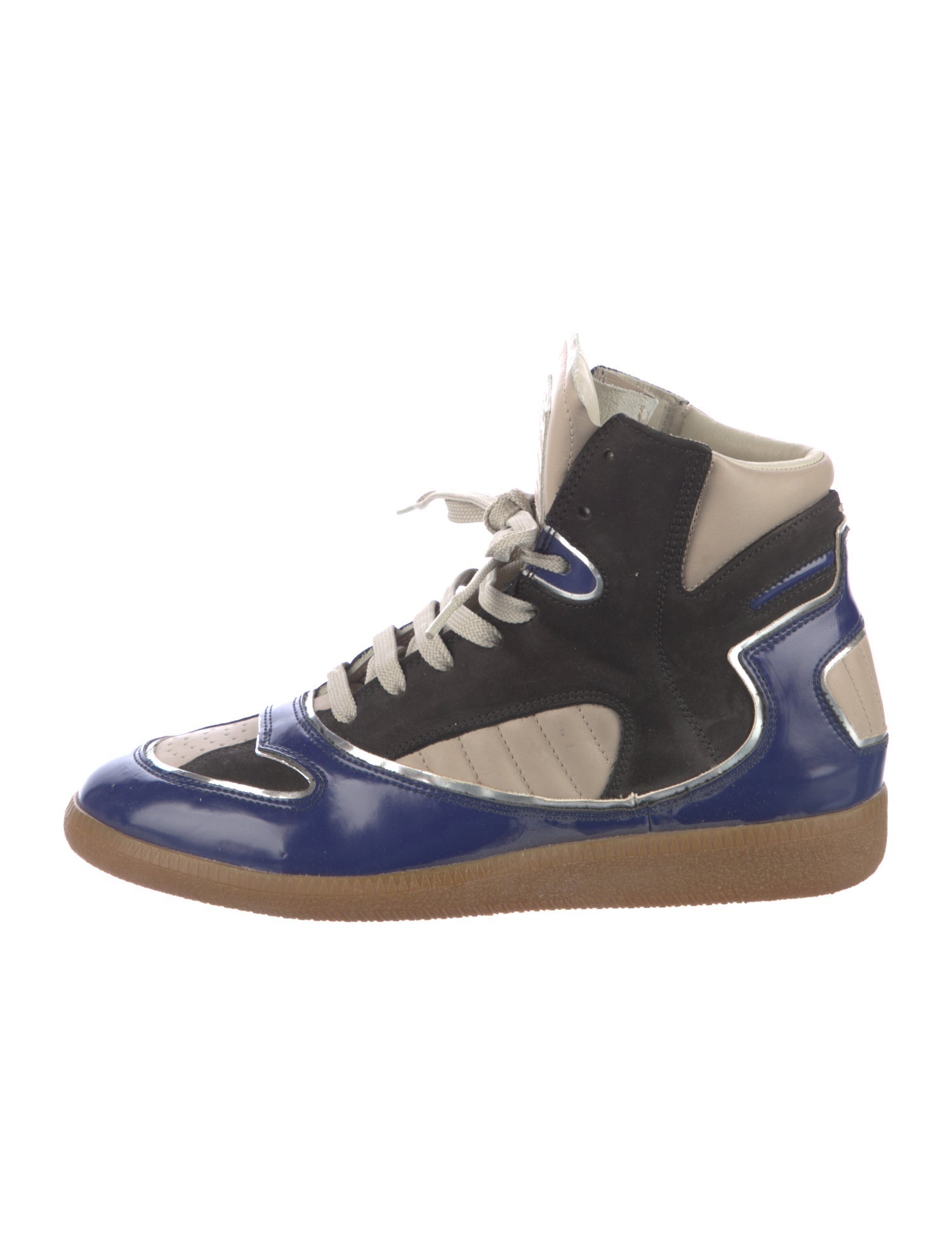 Maison Margiela Leather Colorblock Pattern Sneakers