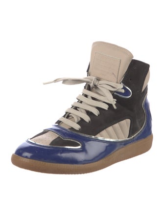 Maison Margiela Leather Colorblock Pattern Sneakers