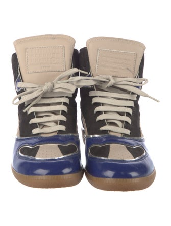 Maison Margiela Leather Colorblock Pattern Sneakers