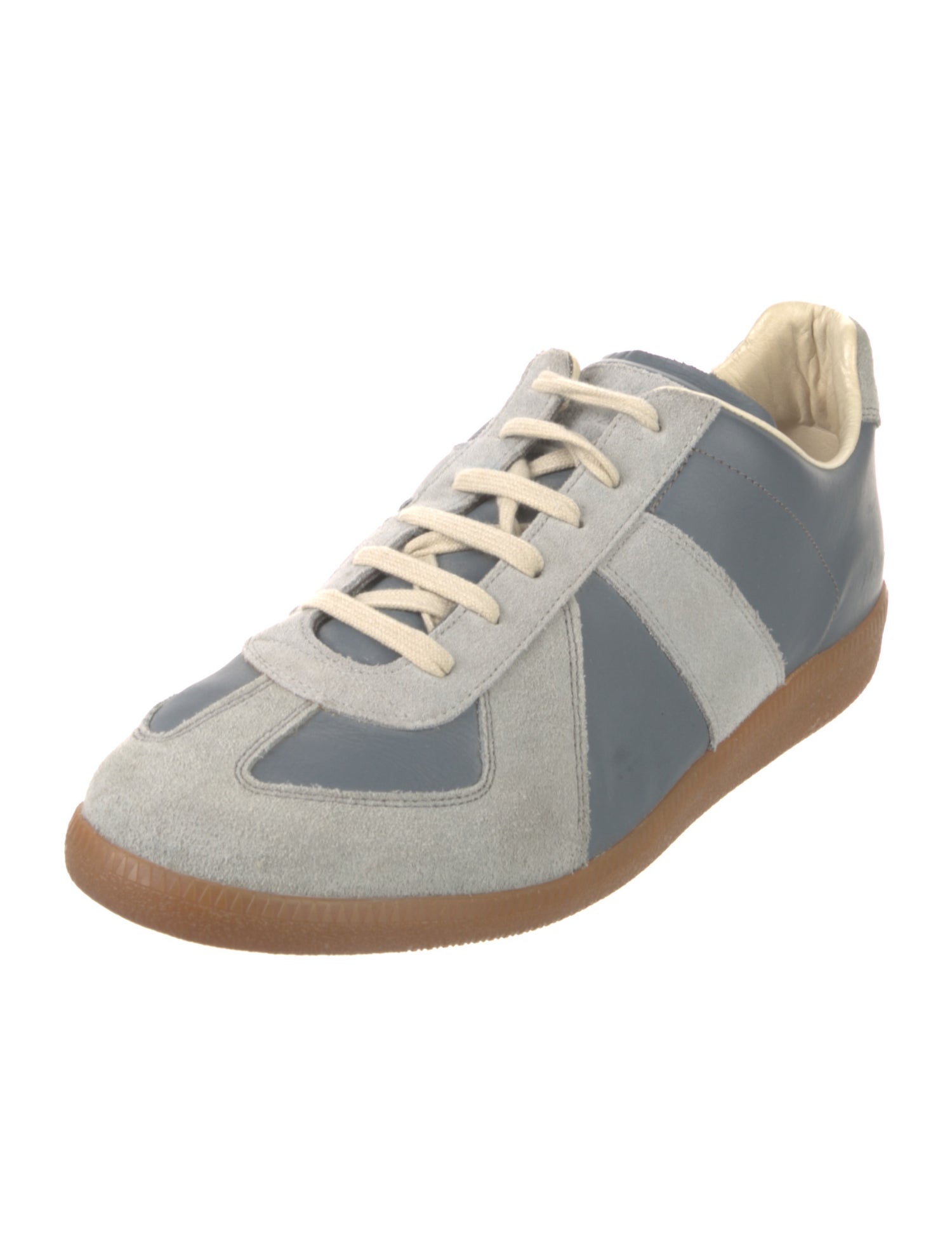 Maison Margiela Suede Colorblock Pattern Sneakers