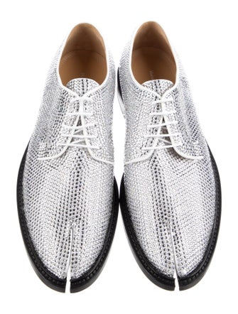 Maison Margiela Leather Crystal Embellishments Derby Shoes