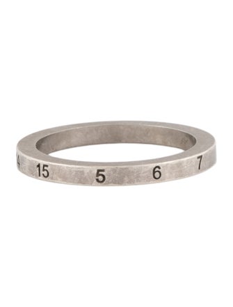 Maison Margiela Slim Engraved Numbers Band Ring