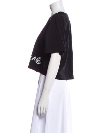 MM6 Maison Margiela Crew Neck Short Sleeve Crop Top