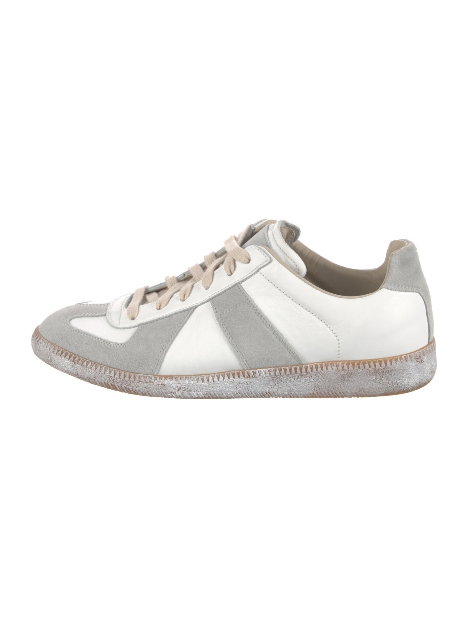 Maison Margiela Leather Colorblock Pattern Sneakers
