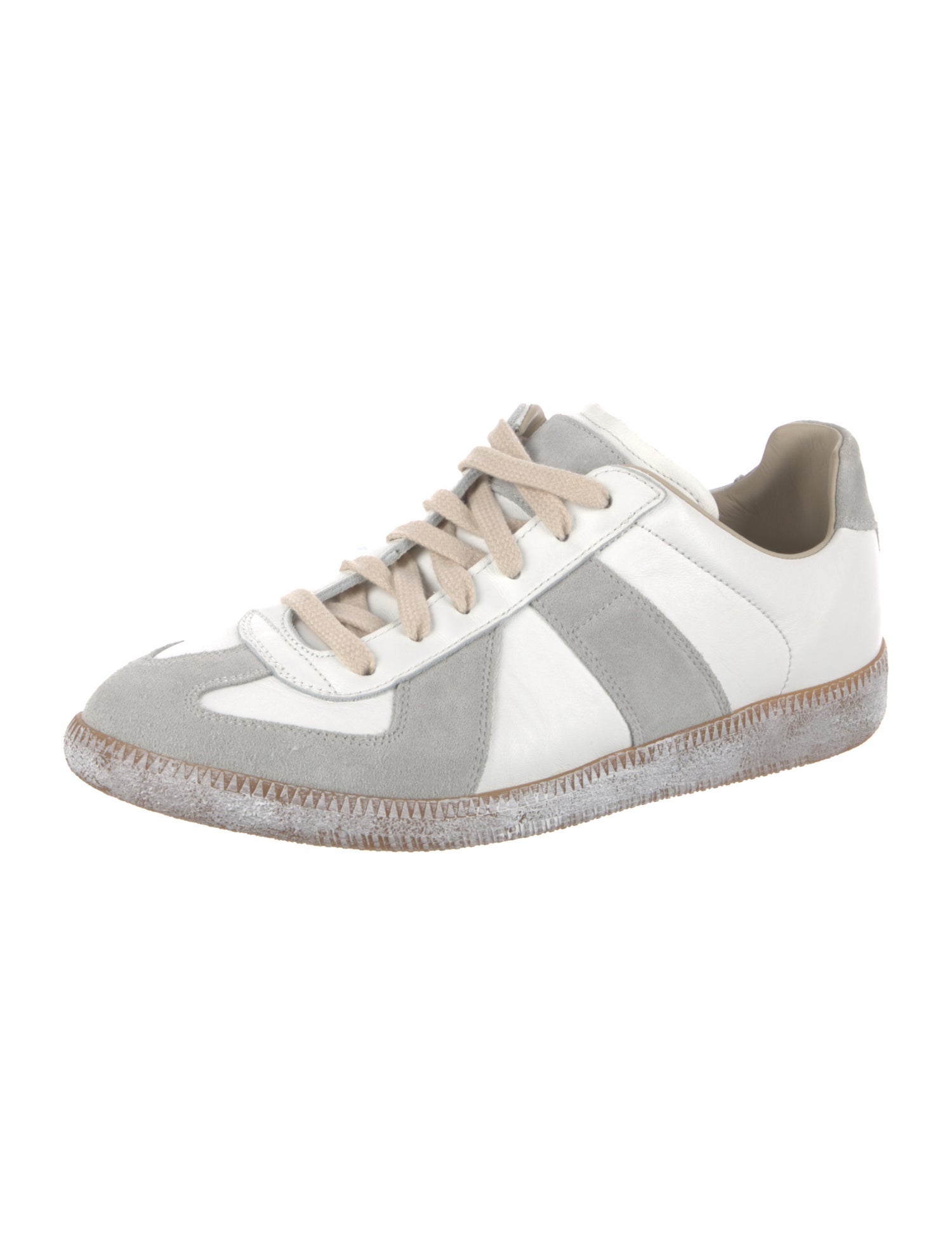 Maison Margiela Leather Colorblock Pattern Sneakers