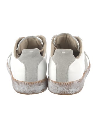 Maison Margiela Leather Colorblock Pattern Sneakers