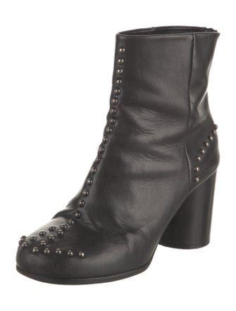 Maison Margiela Leather Studded Accents Lace-Up Boots