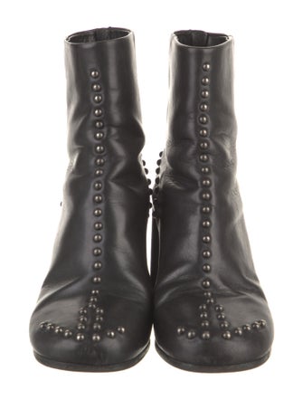 Maison Margiela Leather Studded Accents Lace-Up Boots